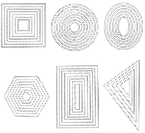 Lot de 6 emporte-pièces géométriques pour scrapbooking mort