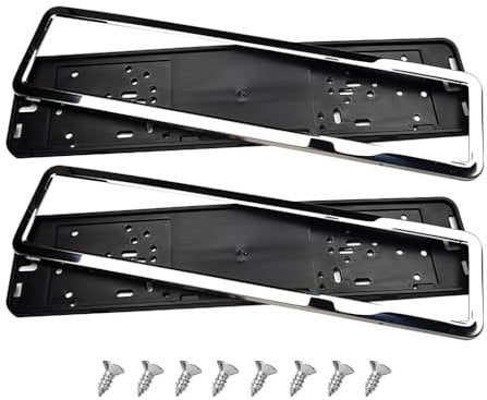2 PCS License Plate Holder Stainless for Audi A6 Wagon C8 2018-2025, Fits Any Standard Uk Or Eu Car Registration Plate Holders Car Accessories,A-silver