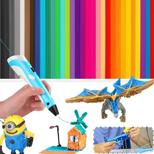 Jyvex 220 Stück 3D Druckstift Filament Nachfüllungen für 3Doodler Start, 22 Farben PCL Filament (15cm), Niedrige Drucktemperatur & Glow-in-the-Dark, Kompatibel mit 3D Pen für Kinder