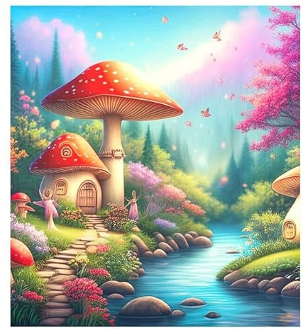 Mushroom Village Magnetische Abdeckungen für Geschirrspüler, Kühlschrankpaneele, Küchenschrank, Dekoration, niedliches Bauernhaus-Dekor, 66 x 58,4 cm