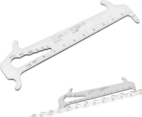 Calibro a catena, per bicicletta, in acciaio inox, per misurare l'usura della catena, per biciclette, in acciaio inox, per bicicletta