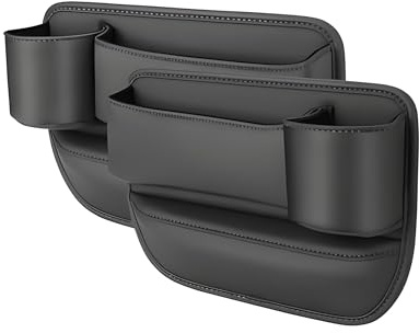 VGTDCDT 2-Piece Car Seat Gaps Organizer for Mercedes Benz A-Klasse Limousine 4 (IV) V177 I 2019-2023, Car Organiser Front Seat,Storage Box with Cup Holder Stop Dropping Things