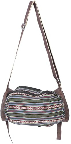 GARVALON Borsa Etnico e Poliestere Tappetino in Cotone Tracolla Yoga del Regolabile, Design Versatile Ispirato allo Stile Sud-est Asiatico