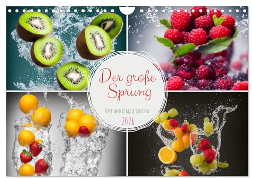 Der große Sprung - Obst und Gemüse tauchen (Wandkalender 2026 DIN A4 quer), CALVENDO Monatskalender: Obst- und Gemüsetauchgang, der von künstlicher Intelligenz erstellt wurde. (CALVENDO Lifestyle)