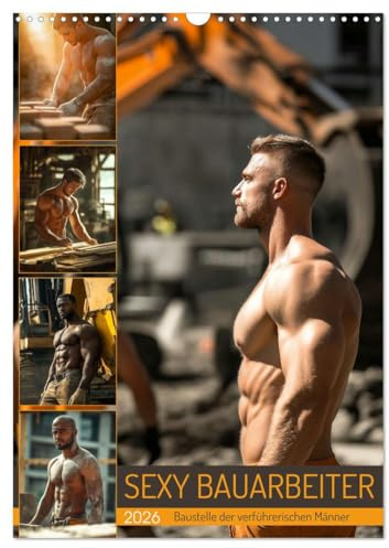 SEXY BAUARBEITER - Baustelle der verführerischen Männer (Wandkalender 2026 DIN A3 hoch), CALVENDO Monatskalender: Erotischer Männerkalender: Nackt, ... Sixpack auf der Baustelle (CALVENDO Erotik)