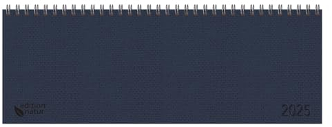 Tischkalender quer Professional Premium 2025 dunkelblau: 1 Woche 2 Seiten; Bürokalender mit edlem Hardcover; Tischquerkalender im Format: 29,8 x 10,5 cm