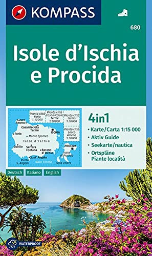 KOMPASS Wanderkarte 680 Isole d' Ischia e Procida 1:15.000: 4in1 Wanderkarte mit Aktiv Guide, Seekarte und Ortsplänen.