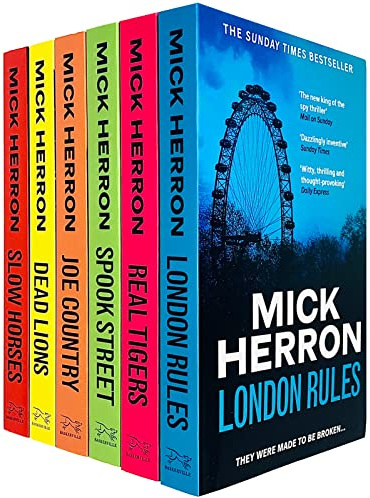 mick herron jackson lamb thriller series 5 books collection set - (slow horses,dead lions,real tiger,spook street,london rules)