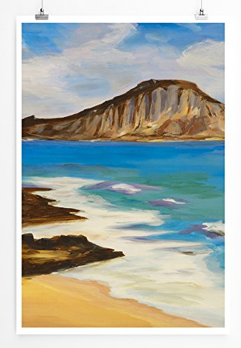 Sinus Art Kunst und Deko Poster - Bild von Chinaman's Hat Island Oahu Hawaii- Fotodruck in gestochen scharfer Qualität