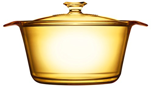 VISIONS Olla Pyroceram Flair con Cubierta de Vidrio, marrón, 5.5L Cookpot