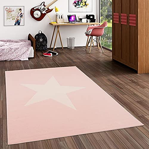 Pergamon Kinder und Jugend Teppich Trendline Stern Pastell Rosa in 5 Größen