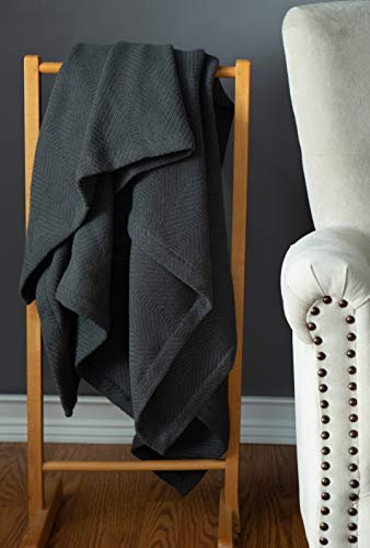 Sticky Toffee 100% Baumwolle Leicht Decke | Grau | 152 cm x 127 cm | Warme und weiche Decke für Couchsofa und Bett