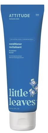 ATTITUDE Hair Conditioner for Kids, Dermatologically Tested Products, Plant- and Mineral-Based Detangler, Vegan, Blueberry, 240 mL