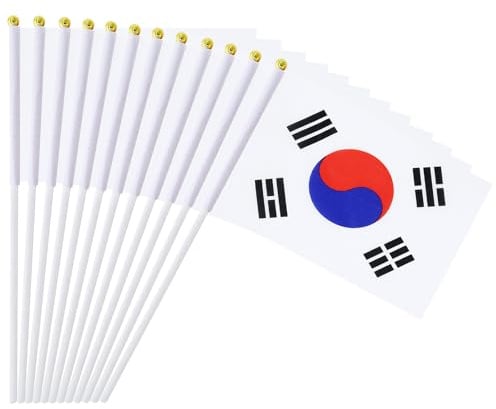 Mflagperft Südkorea Flaggen Korean Kleine Flagge Dekorationen South Korea Hand Held Flag