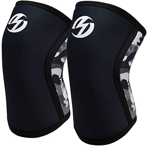Kniebandagen (1 Paar), 7 mm Neopren, Kompressionskniebandage, großartige Unterstützung für Cross-Training, Gewichtheben, Powerlifting, Kniebeugen, Basketball und mehr,S