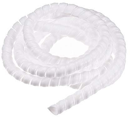 N/A Flexible Spiralschlauch, Spiralbindung, 18 mm x 20 mm, für Computer Draht, 3 m lang, Weiß