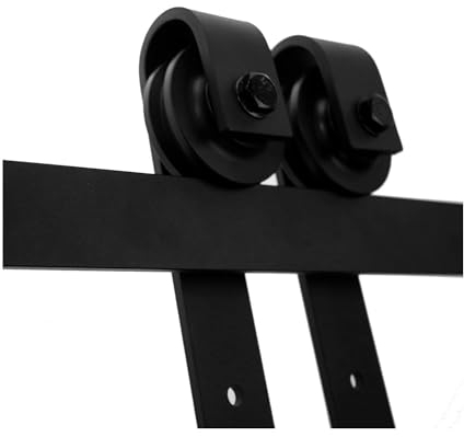 GIFSIN 6FT/183cm Scheunentor Kit Schiebetürbeschlag Doppel Schiebetür Kit,Verbindungsschiene,Tür nicht im Lieferumfang enthalten