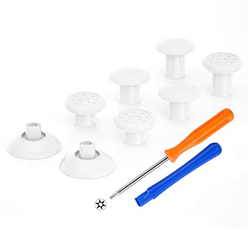 eXtremeRate ThumbsGear Levette Analogiche per Xbox Series X&S Controller,Analogici Stick Ergonomico Intercambiabile per Xbox One Elite/S/X/Standard Joystick-3 Altezze(Bianco)