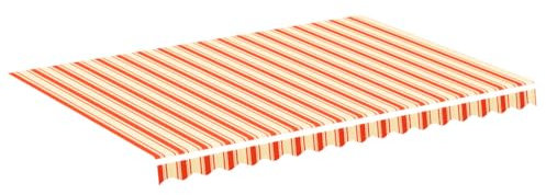 vidaXL Tela de Repuesto para Toldo Parte Superior Dosel Recambio Jardín Patio Terraza Balcón Parasol Refugio Impermeable Amarillo Naranja 3,5x2,5 m