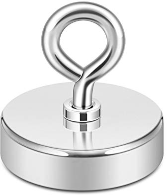 Neosmuk Angelmagnet, 100 kg + Zugkraft, starke CNC-gefräste Metallbasis mit leistungsstarkem Magnet, 4.4 cm großer Magnet für Entferner, Shop, Heben und Pick Up