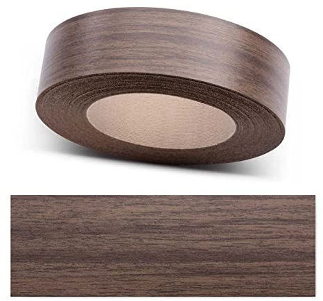 ben+camilla.com Kantenumleimer zum Aufbügeln | Nussbaum 20 mm x 25 m Rolle (glatt matt) | Premium Qualität für professionelle Ergebnisse | Kantenschutz