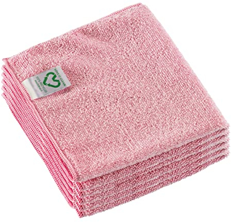 Vileda Professional Reinigungstuch, 100% recycelte Mikrofaser, 5 Stück, rot