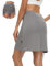 Soneven Hosenrock Damen Sport Wanderrock Damen mit Innenhose 2 in 1 Skort Damen Knielang Golfrock mit Taschen und Verstellbare Kordelzug Mini Rock Grau S