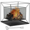 Outsunny Brasero Kamin Feuerstelle Außenkamin quadratisch mit Schürhaken Metall ABM. 45L x 45l x 43H cm schwarz