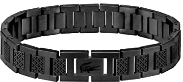 Lacoste Gliederarmband für Herren Kollektion METROPOLE in Schwarzem Edelstahl Verziert mit Petit-Piqué-Muster - 2040119