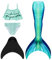 SPEEDEVE Mädchen Meerjungfrauenschwanz Meerjungfrau Flosse Bikini Set,Fen-j26,150