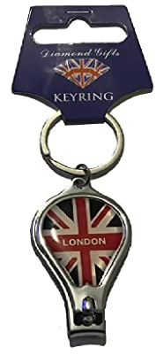 Union Jack UK Flag - Nail Clipper Bottle Opener Metal Key Ring