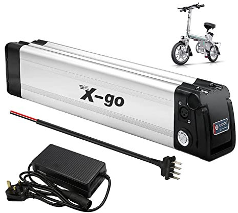 (UK Warehouse) Ebike Battery with Charger, 36V 10AH Lithium Electric Bike Battery for 350W 250W 200W Electric Bicycles Motor (36V 10AH 4 Pin)