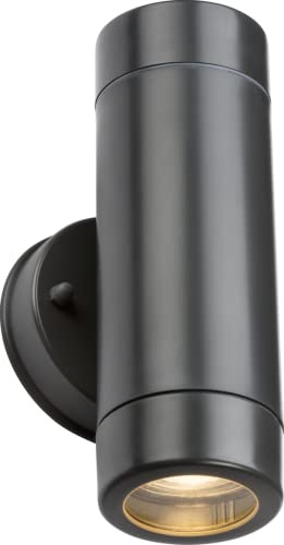 Knightsbridge Eamon - 230V IP54 GU10 Polycarbonate Up/Down Wall Light - Anthracite