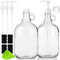 Sovietiep 2 Pack 64 Oz Laundry Detergent Dispenser with Pump and Lid - Half Gallon Glass Pump Bottle for Laundry Soap Dispenser, Liquid Detergent, Fabric Softener Dispenser - Extra Label, Funnel