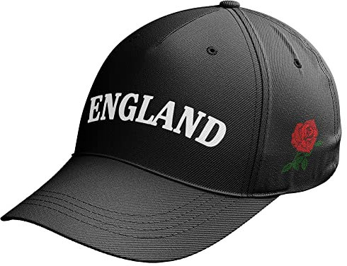 Purple Print House English Rose Cap Mens England Baseball Hat Nations Rugby English Supporter Football, One Size, Black