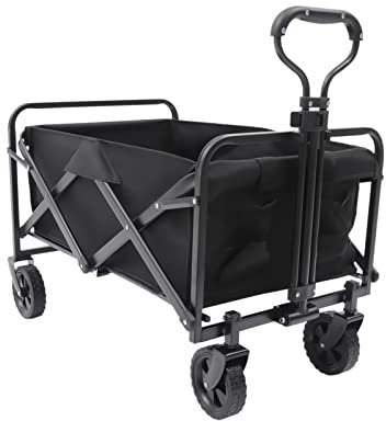 Faltbarer Bollerwagen Handwagen Tragfähigkeit bis zu 176 lbs Gartenwagen Outdoor Klappbarer Transportwagen aus Stahlrohr, Oxford-Gewebe, PP-Hohlkammerplatte