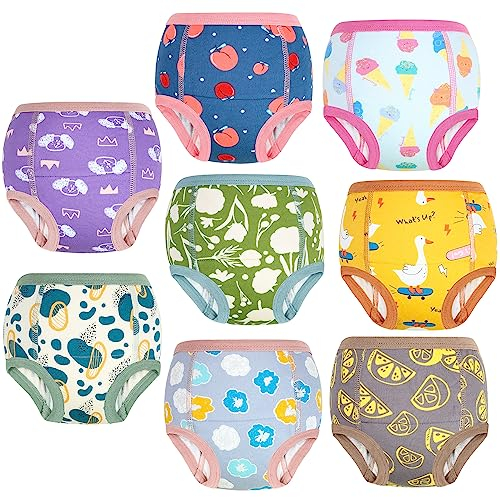 MOEMOE BABY Töpfchen Trainingshose, 8 Stück Baumwolle Töpfchen Trainingshose Kinder Trainer Töpfchentraining Unterhosen für Jungen Mädchen