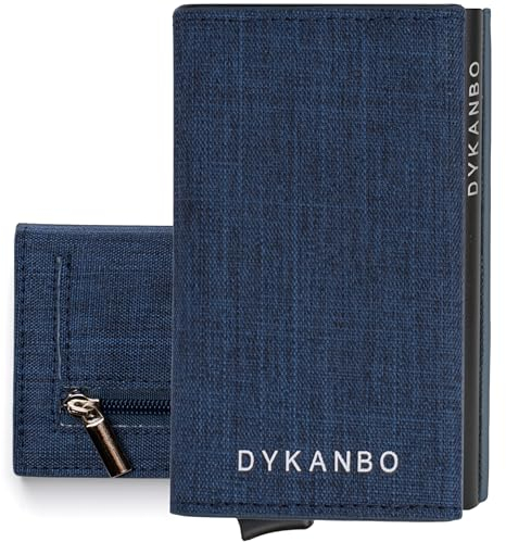 DYKANBO Portatessere Uomo Tascabile - Portacarte Uomo Slim Portafoglio Slim Uomo - Portafoglio Uomo Slim con Portamonete - Portacarte di Credito da Uomo - Porta Tessere Uomo RFID
