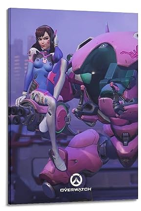 VZRSQZK Game Overwatch D.VA Poster, dekoratives Gemälde, Leinwand, Wandposter und Kunstdruck, modernes Familienschlafzimmer-Dekor-Poster, 60 x 90 cm