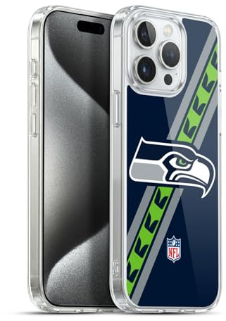 Head Case Designs Offizielle NFL Streifen Seattle Seahawks Logo Gelhülle [Militärischer Schutzgrad] Kompatibel Mit Apple iPhone 15 Pro Max Und Kompatibel Mit MagSafe