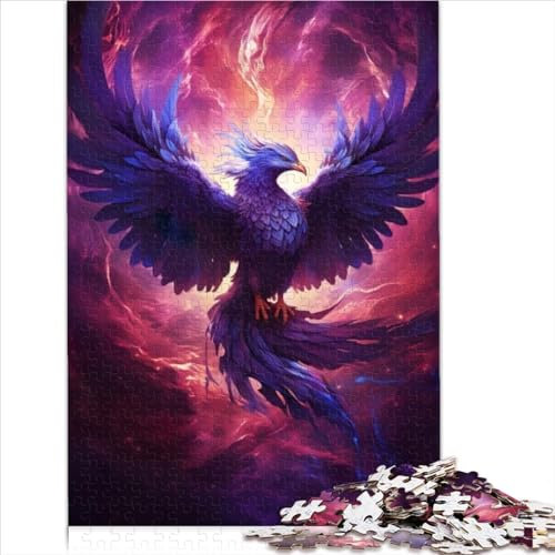 1000-teiliges Puzzle für Erwachsene, Mystical_Phoenix_Bird_, Puzzles für Erwachsene, Geschenke, Puzzle aus recyceltem Karton für Erwachsene, herausforderndes Spielspielzeug (26 x 38 cm)