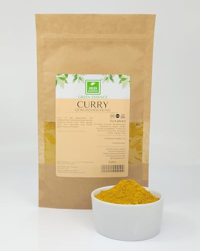 Curry - Indisches Gewürz von der Grünen Essenz Orientalische Küche - Curry Pulver - Aromatische Gewürzmischung zum Kochen - Goldenes Indisches (250 Gramm)