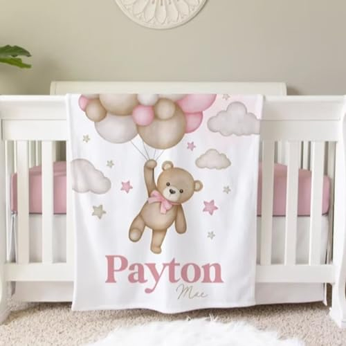 UOOYAA Personalisiertes Babydecke für Babys - Individuelle Flanell Decke mit Namen für Kinder - Personalisierte Geschenke Kinder - Babygeschenk - Geschenk zur Geburt