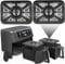 GCQ Air Fryer Grill Pan for Ninja Foodi AF500UK 10.4L 7 in 1 AF400UK 9.5L 6 in1 DualZone 2 Drawers Air Fryer, Replacement Air Fryer Crisper Plate Grill Plate Tray Accessories, Dishwasher Safe