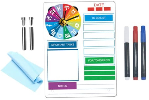 Cabilock Planungs-memoboard Mit Uhr Büro-acryl-whiteboard Ohne Batterie Für Den Schreibtisch