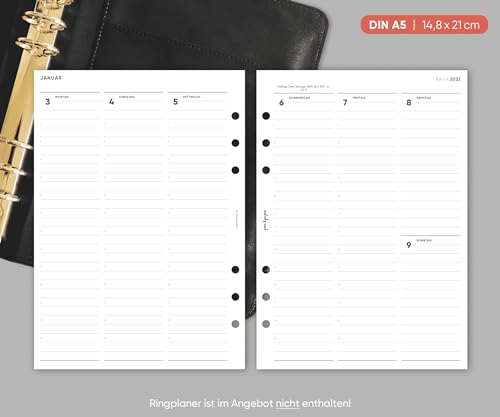 pen & pages® Kalender „Spalten mit Uhrzeiten“ - 1W2S - DIN A5-2024 - Jahresübersichten, Jahr auf einen Blick, deutsch, Feiertage DACH