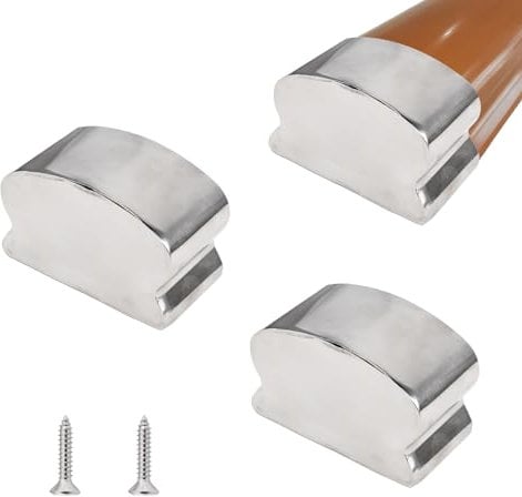 UFURMATE 2 PCS Horseshoe Shape Tube Protector Handrail, Stainless Steel Handrail End Caps Handrail Fittings Protectors