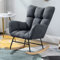 MEHWSUR Samt-Schaukelstühle for Kinderzimmer, Glider Rocker for Babyzimmer mit Massivholzgestell, moderner Stillstuhl, Akzentsessel, bequemer Beistellstuhl mit hoher Rückenlehne (Color : Gray-1)