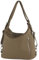 modamoda de T249 Damen Rucksack Schultertasche 2 in 1 aus Leder handmade in Italy, Farbe:Taupe