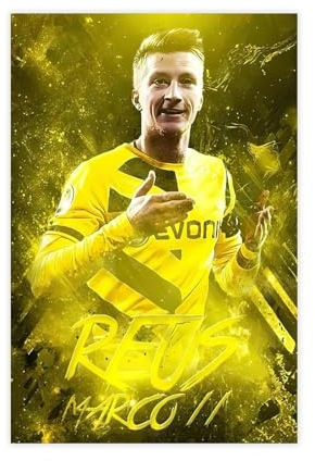 Fußball-Star-Poster, Marco Reus, Poster, 4 Leinwand-Poster, Schlafzimmer-Dekor, Sportlandschaft, Büro, Raumdekoration, Geschenk, ungerahmt: 20 x 30 cm